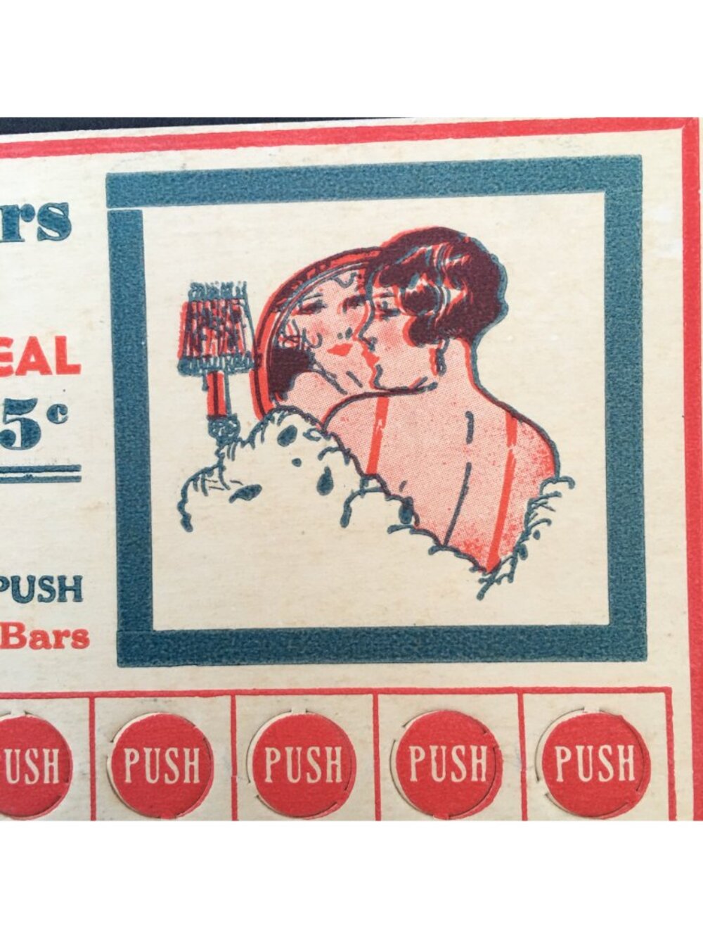 Vintage 1920s Gambling Punch Out Card Advertising Jobbers Nut Roll Candy Bar - Picture 3 of 4